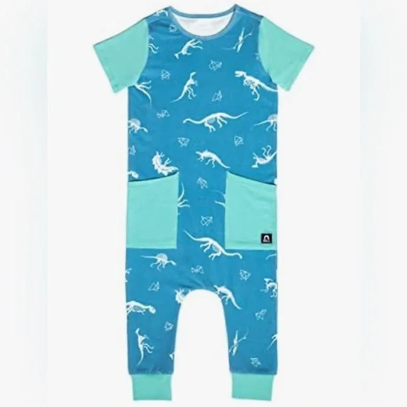 Rags to Raches Dinosaurs Romper Skeletons - Picture 1 of 6